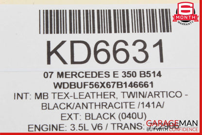 07-09 Mercedes CLS550 E350 Front Right Seatbelt Seat Belt Retractor Assy Black
