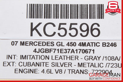 06-13 Mercedes R350 GL450 Front Right Side Exterior Door Handle Cubanite Silver
