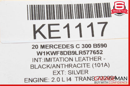 15-20 Mercedes W205 C300 Rear Right Side Roof Grab Handle w/ Lamp Black
