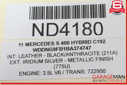07-14 Mercedes W221 S400 Hybrid Rear Left Air Airmatic Suspension Shock Strut