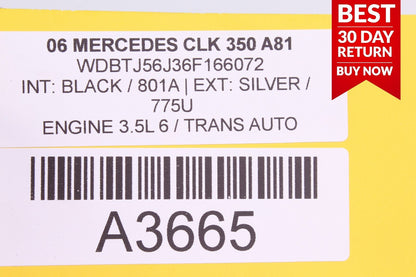 03-09 Mercedes W209 CLK350 4 Spoke Drivers Steering Wheel Assembly Black A81 OEM