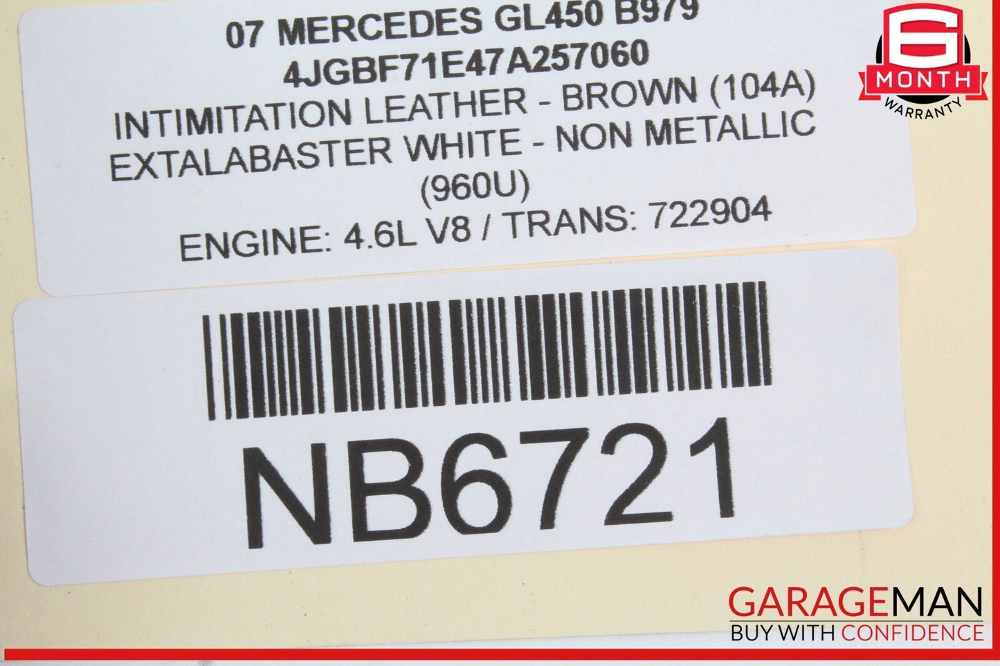 07-08 Mercedes GL450 X164 Front Right Side Mirror Door Rear View OEM