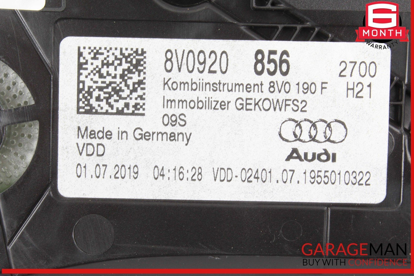 17-20 Audi S3 A3 Speedometer Instrument Cluster Gauge 8V0920856 OEM