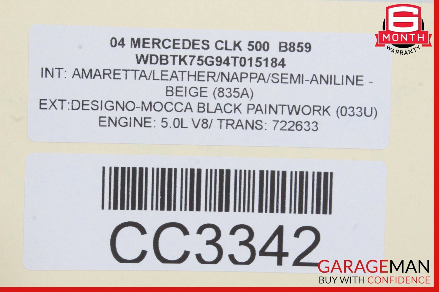 03-05 Mercede W209 CLK500 Convertible Door Panel Front Right Side Gray OEM