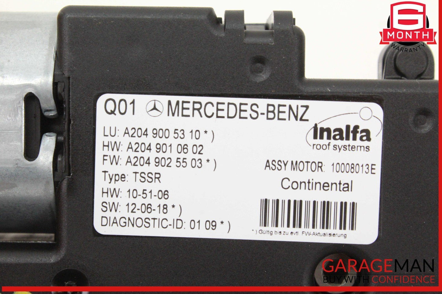 08-15 Mercedes X204 GLK250 Bluetec Panoramic Sunroof Motor Unit 2049005310 OEM