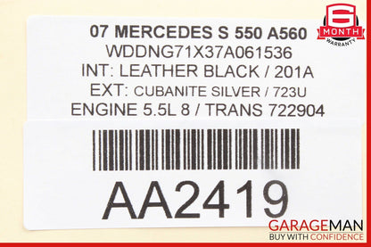 07-13 Mercedes W221 S550 Rear Right Door Lock Latch Actuator Handle Assembly OEM