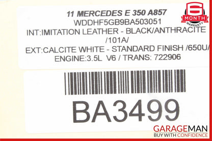 10-13 Mercedes W212 E350 E400 Rear / Front Right Exterior Door Handle White