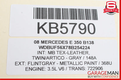 07-09 Mercedes W211 E550 E63 AMG Front Left Side Mirror Door Rear View Flintgray