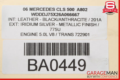 06-11 Mercedes W219 CLS500 Rear Left Side Exterior Door Handle Iridium Silver