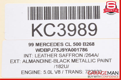 00-06 Mercedes W215 CL600 Rear Left Driver Side Door Window Regulator Motor OEM