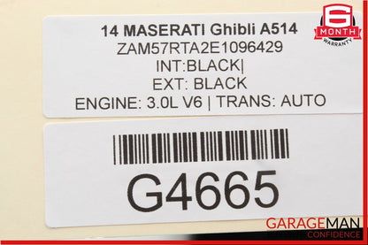 14-17 Maserati Ghibli Accelerator Throttle Gas Pedal Assembly