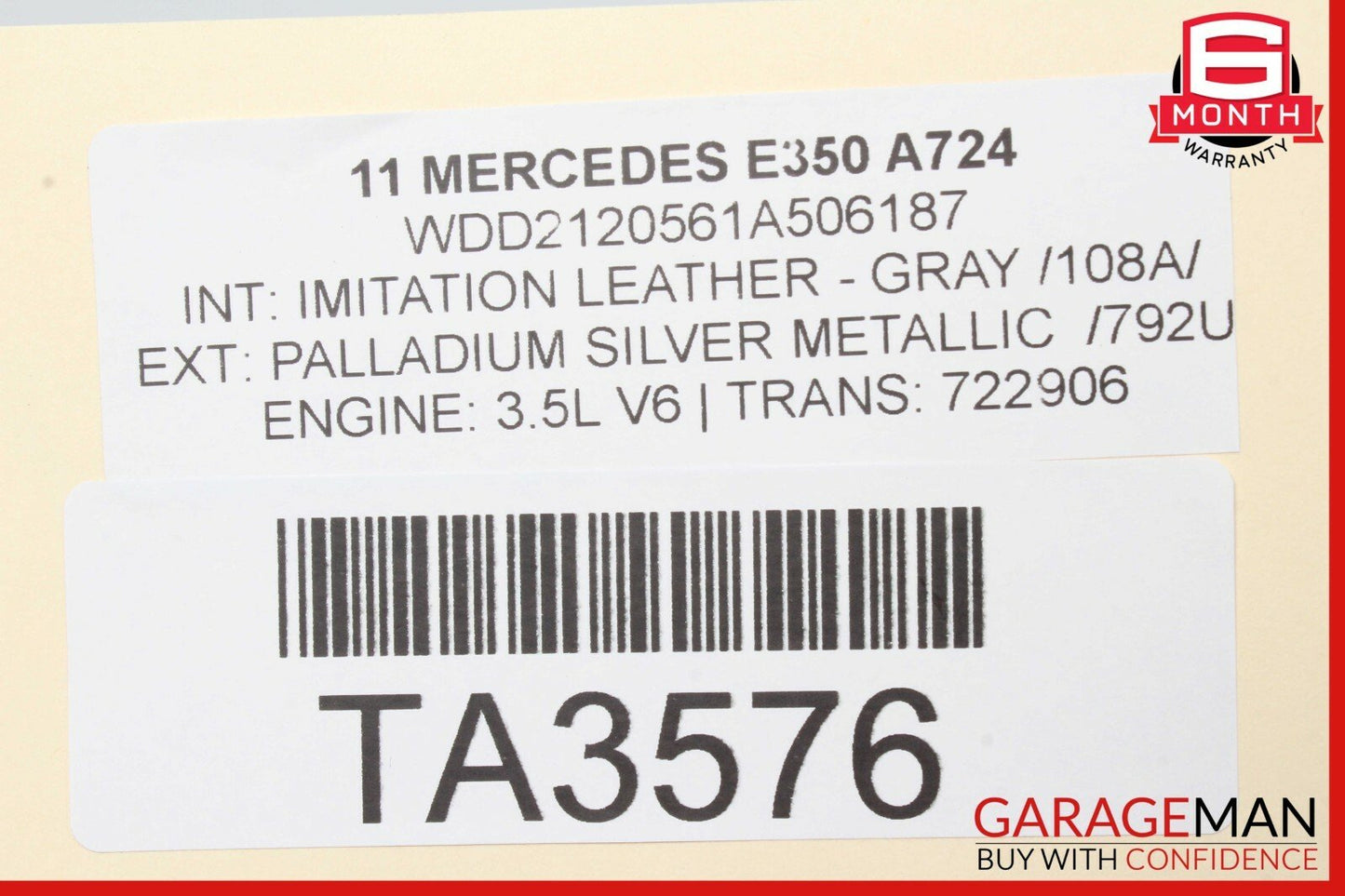 10-16 Mercedes W212 E350 Sedan Rear Left Driver Side Door Shell Palladium Silver