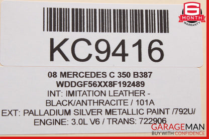08-14 Mercedes W204 C350 C250 Right Side Exterior Door Handle Palladium Silver