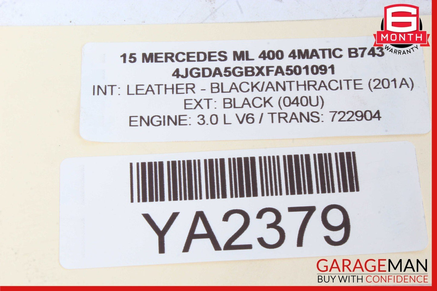 02-19 Mercedes W166 ML400 AUX Auxiliary Circulation Water Pump w/ Hose Pipe Line