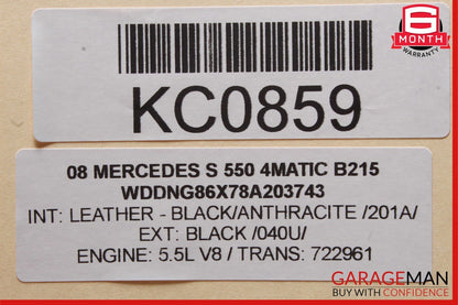 07-09 Mercedes W221 S550 S63 AMG Ash Tray Ashtray Lighter Trim Black OEM