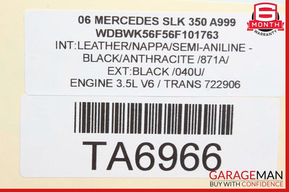05-11 Mercedes R171 SLK350 Power Brake Booster Master Cylinder Reservoir OEM