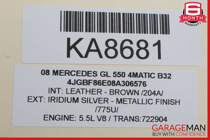 06-13 Mercedes X164 GL550 ML550 Front Right Exterior Door Handle Keyless Go OEM