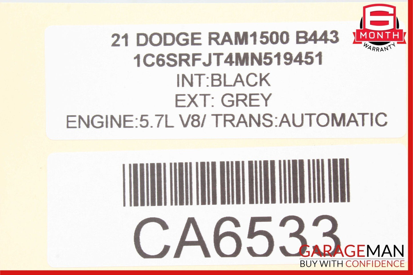 19-23 Dodge Ram 1500 Left Driver Side B Pillar Trim Cover Black 6DQ05TRMAG OEM