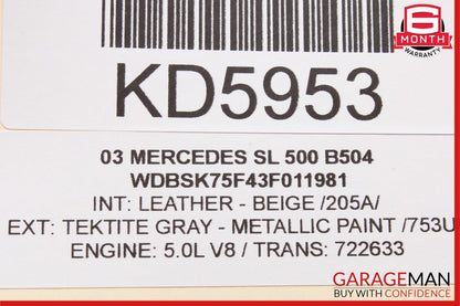 03-12 Mercedes R230 SL500 SL550 SL55 AMG Front Right Side Door Control Module