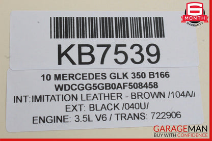 08-16 Mercedes X204 GLK350 C300 Rear Left Door Window Regulator Motor OEM