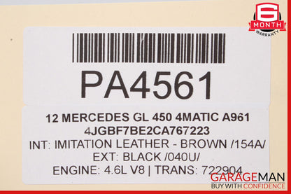 07-12 Mercedes X164 GL550 GL450 Front Right Side Bottom Lower Seat Cushion OEM