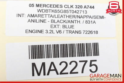 03-09 Mercedes W209 CLK320 Rear Right & Left Side Suspension Shock Coil Springs