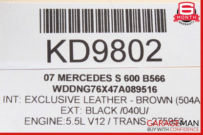 07-10 Mercedes W221 S600 CL500 Front Left / Right Seat Contour Control Module