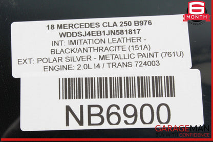 14-18 Mercedes W117 CLA250 Rear Right Passenger Side Door Window Glass OEM