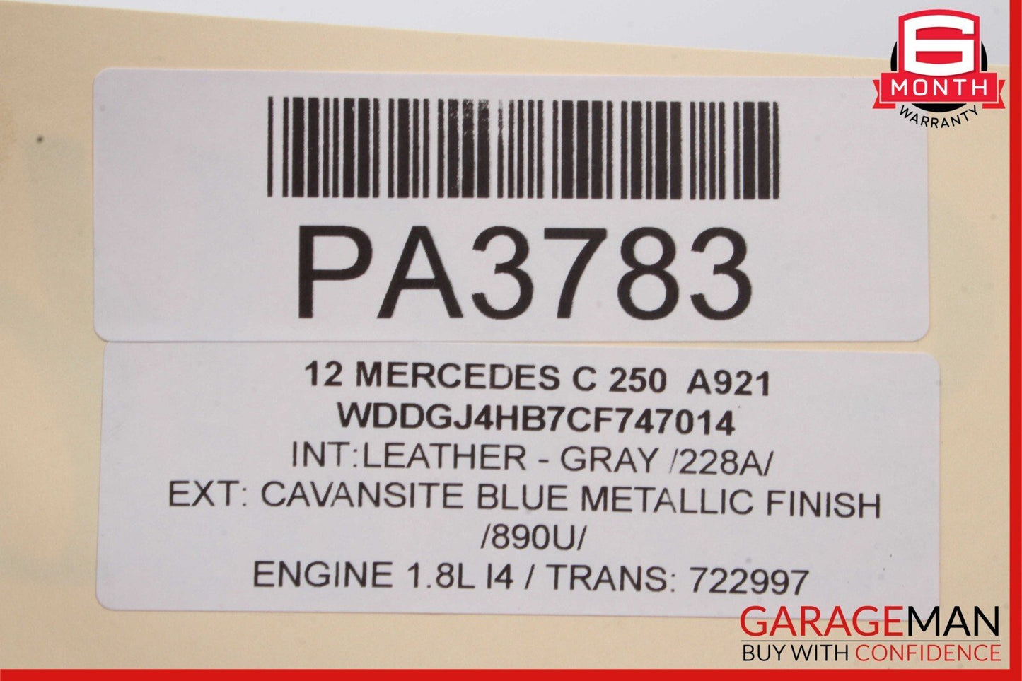 12-15 Mercedes C250 SLK250 7G Automatic Transmission Assembly 722.997 OEM 65k