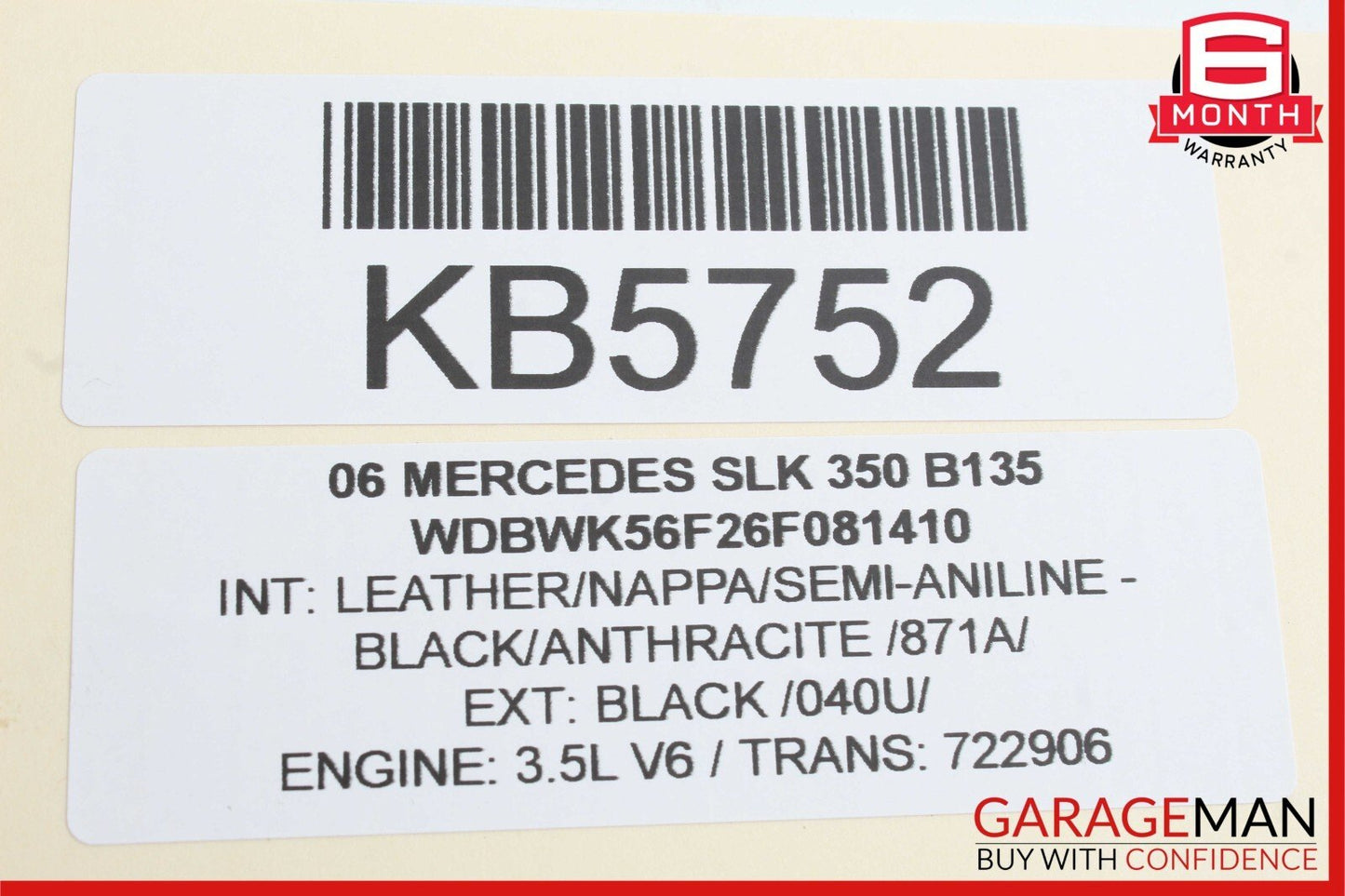 05-11 Mercedes R171 SLK350 Rear Right Convertible Top Trunk Lid Cylinder Strut