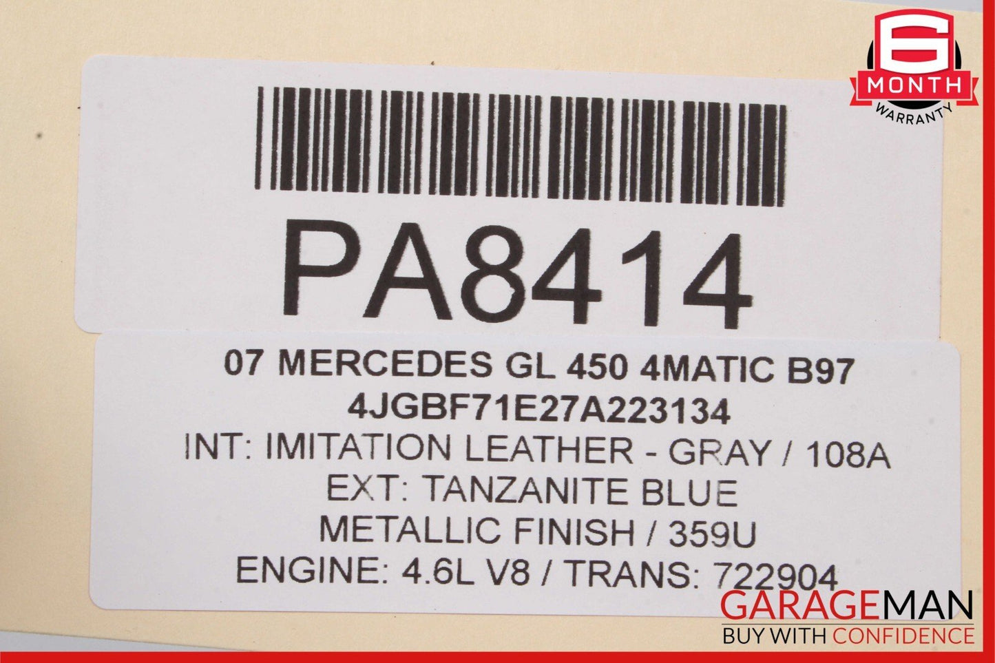 07-12 Mercedes X164 GL450 GL550 Tow Hitch Receiver Reinforcement Bar Assembly