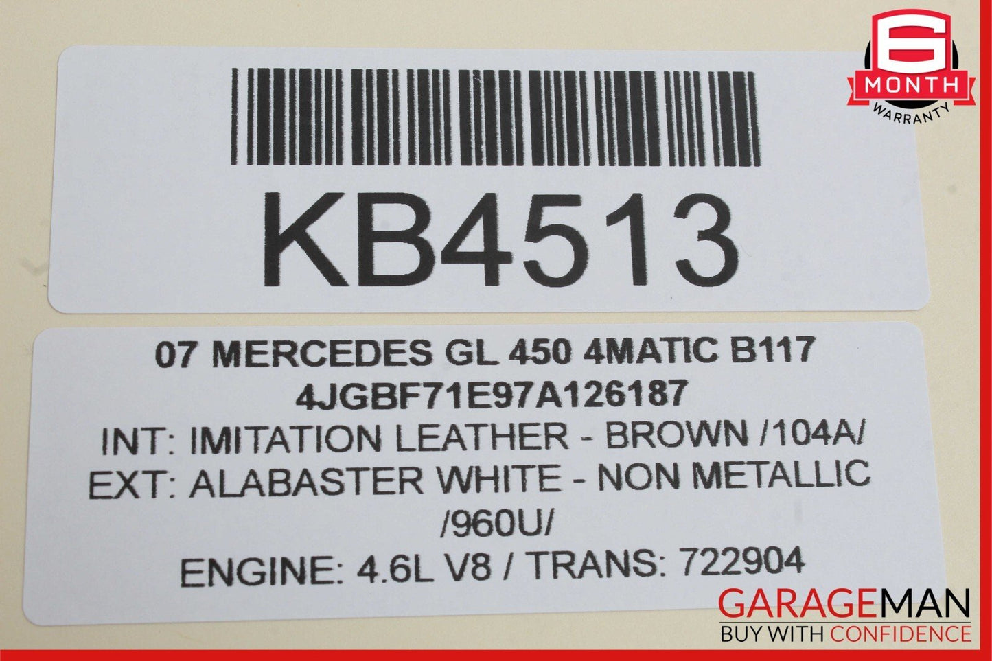 06-12 Mercedes X164 GL450 4MATIC Rear Windshield Glass Wiper Motor OEM