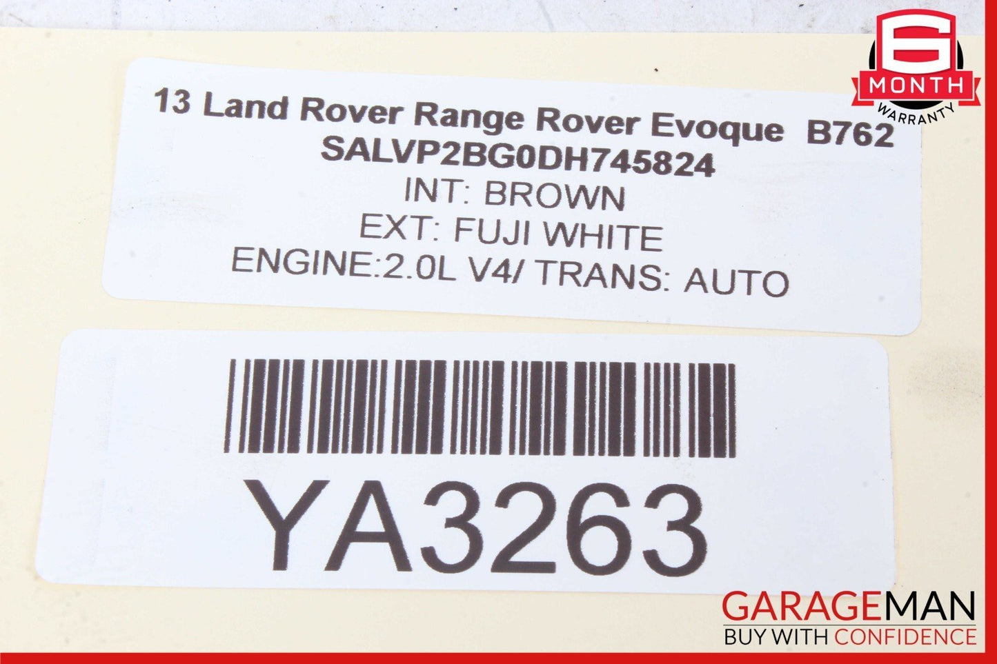 12-19 Range Rover Evoque L538 Rear Right Side Door Window Regulator Motor Assy