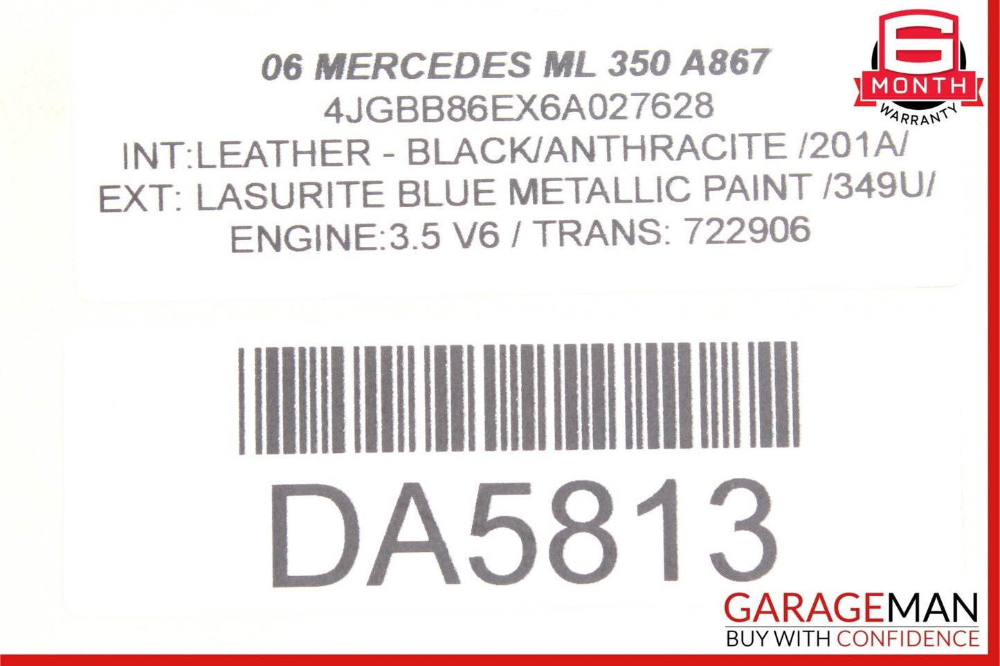 06-12 Mercedes ML350 GL450 R350 Front Left Side Exterior Door Handle Assembly