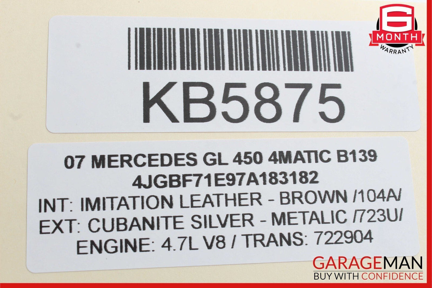 07-09 Mercedes X164 GL450 4MATIC Rear Left Side Taillight Tail Light Lamp OEM