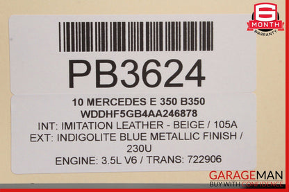 10-13 Mercedes W212 E350 Rear Right Passenger Side Interior Door Panel OEM