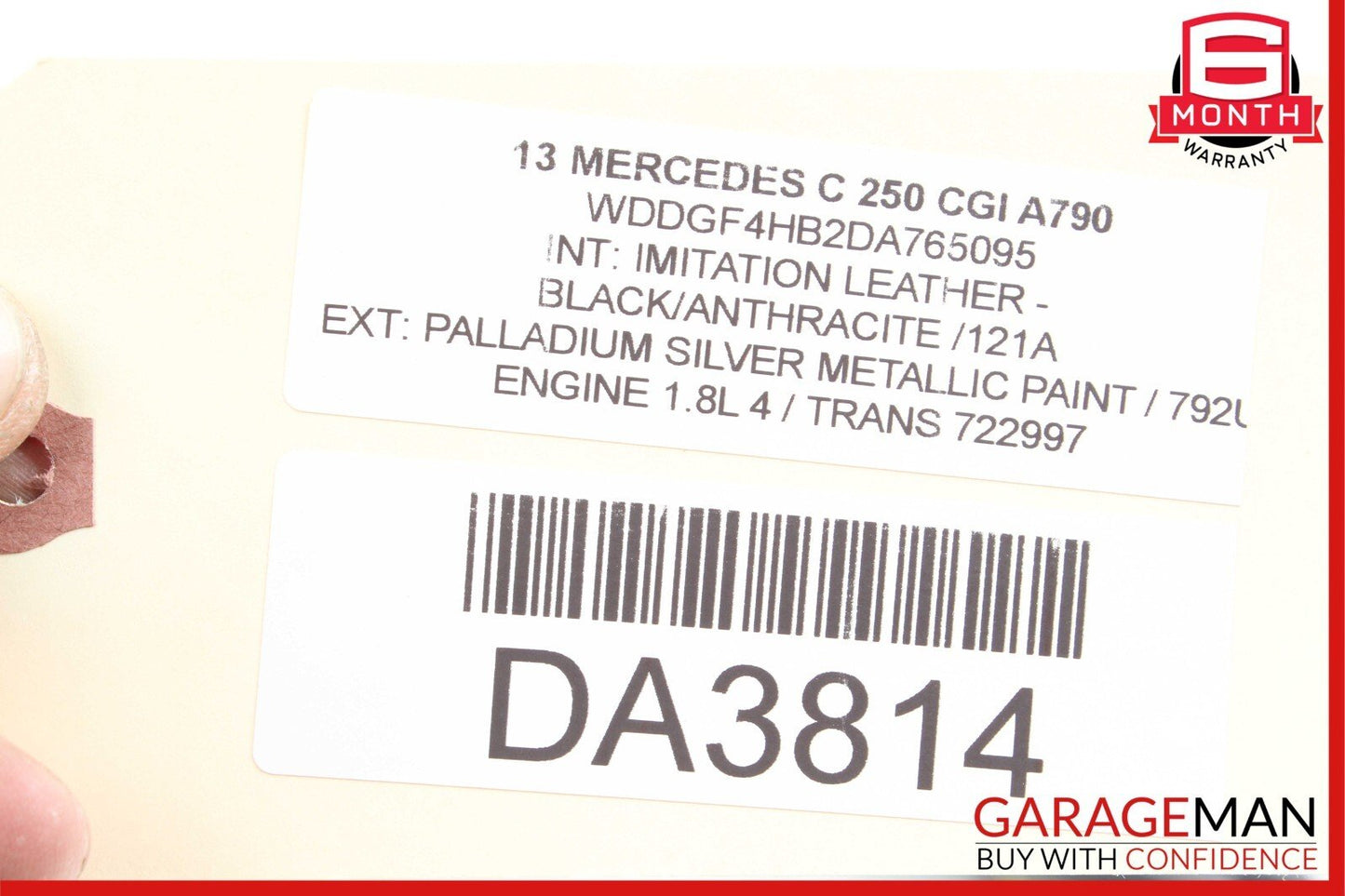 12-14 Mercedes W204 C250 Front Right Passenger Side Top Upper Seat Cushion Black
