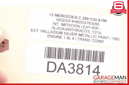 12-14 Mercedes W204 C250 Front Right Passenger Side Top Upper Seat Cushion Black