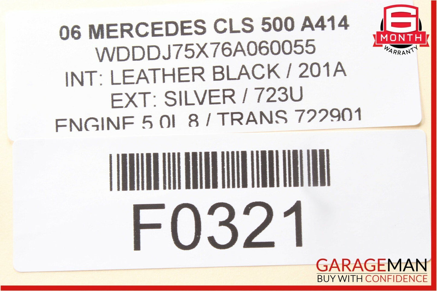 06-08 Mercedes W219 CLS500 CLS350 Front Left Side Mirror Door Rear View Silver