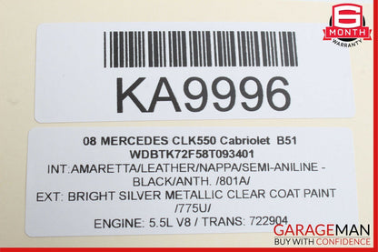 03-09 Mercedes CLK350 CLK500 CLK55 AMG Convertible Top Roof Control Module Unit