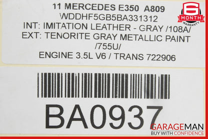 10-17 Mercedes W212 E350 Front Left Absorber Bumper Reinforcement Bracket OEM