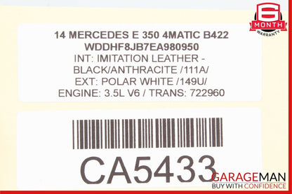 08-16 Mercedes W212 E350 GLK350 Rear Left Door Window Regulator Motor OEM