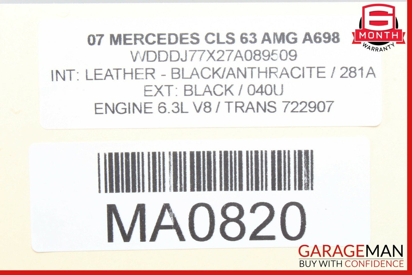 06-09 Mercedes CLS63 AMG GL450 E350 Front Right Seat Weight Sensor Module Unit