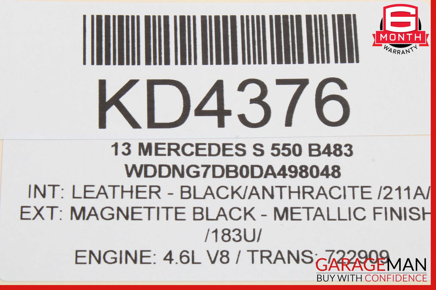 07-13 Mercedes W221 S550 Rear Left Door Lock Latch Actuator Keyless Go OEM
