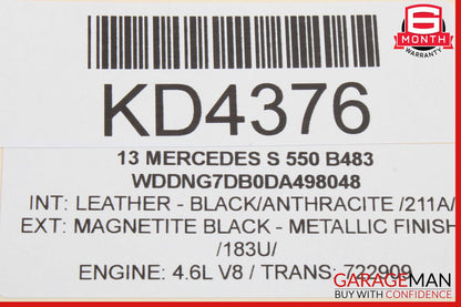 07-13 Mercedes W221 S550 Rear Left Door Lock Latch Actuator Keyless Go OEM
