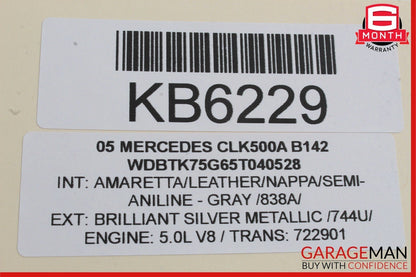 03-11 Mercedes W209 CLK500 Front Right Side Door Window Regulator Motor OEM