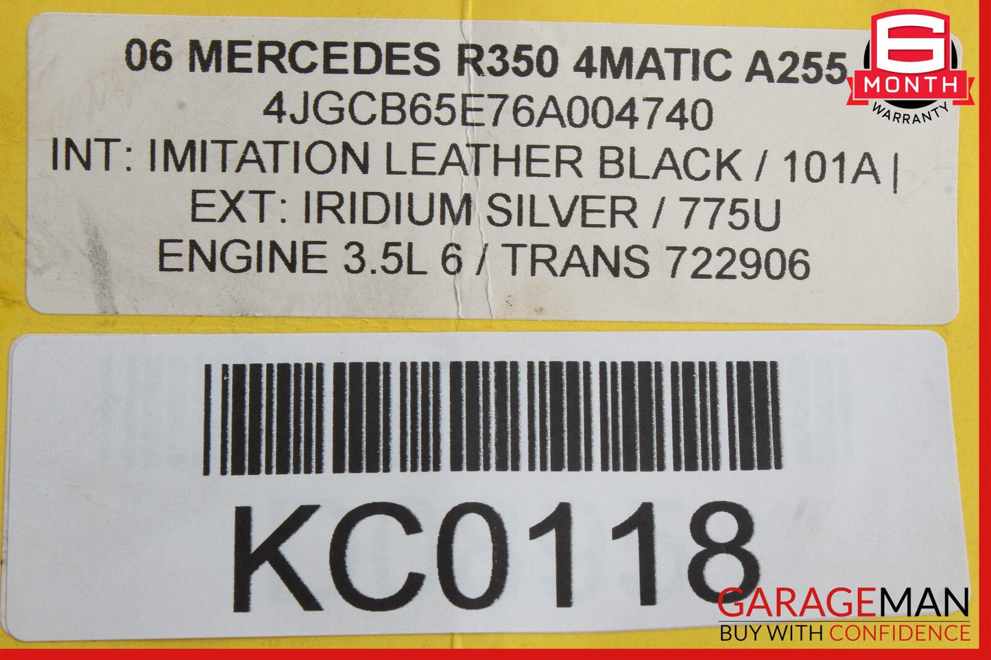 06-12 Mercedes W251 R350 R550 R63 AMG Front Overhead Dome Light Lamp Gray OEM