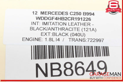 08-14 Mercedes W204 C250 C350 C280 Upper Radiator Core Support Bar Black OEM