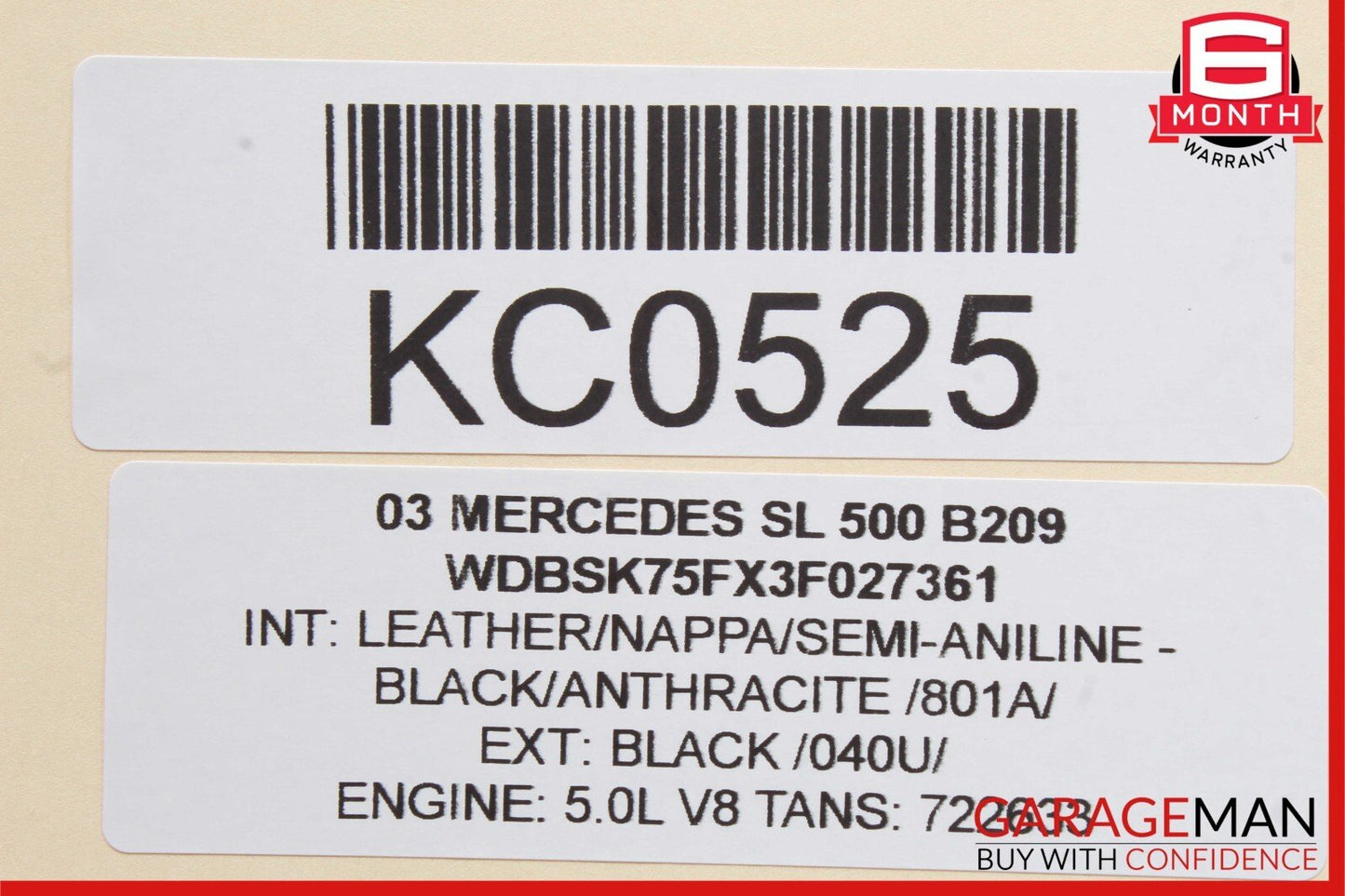 03-06 Mercedes R230 SL500 Front Right Door Handle Keyless Go OEM
