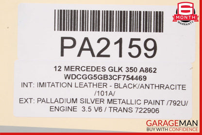 10-15 Mercedes X204 GLK350 Rear Right Side Interior Door Panel Assembly Black
